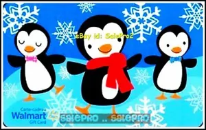 WALMART CHRISTMAS SNOW PENGUINS XMAS DANCING SNOWFLAKES COLLECTIBLE GIFT CARD - Picture 1 of 2