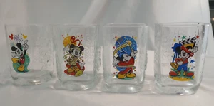 2000 Walt Disney World Celebration McDonalds Mickey Square Glasses Full Set of 4 - Picture 1 of 7