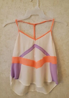 Vintage Y2K Double Zero Womans Cropped Cami Tank Top Flowy Bella Swan Size Large - Image 1 of 4