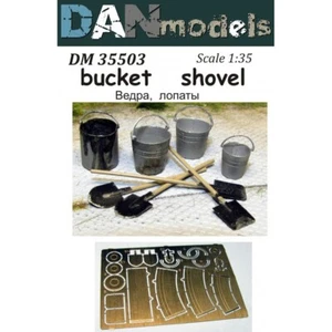 Dan Models 35503 Scale 1:35 4 Buckets, 4 Shovels - For Scale Model Kit - Picture 1 of 12