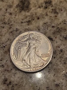 1944 Walking Liberty Silver Half Dollar F Error Rare Beautiful Condition - Picture 1 of 5