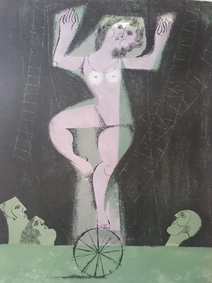 Letrero Litografía Original Sami Briss - / No. Circo Saltimbanque Surrealista Foto 1 de 4