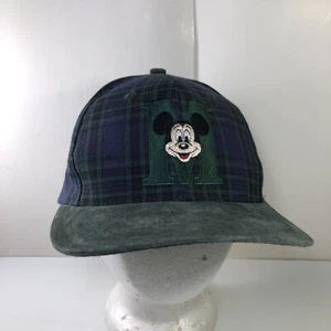 VTG 90s Disney Mickey Mouse Plaid Green Embroidered Snapback Cap Goofy's Hat Co - Picture 1 of 11