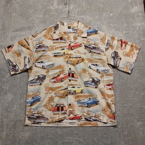 David Carey Originals Chevy Chevelle Car Shirt Beige Men Size 2XL Short Sleeve - Picture 1 of 15