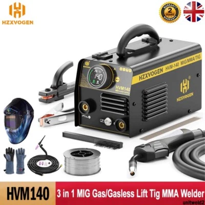 HZXVOGEN 220V 3IN1 MIG Welder No Gas 200Amp MMA TIG MIG Inverter Welding Machine