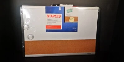Staples Magnetic Dry-Erase / Cork Board w/ 2 Magnets & Marker 11" x 17" Sealed  - Image 1 of 4
