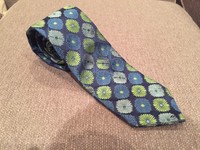 Ted Baker London 100% Silk Neck Tie Blue Green Floral Polka Dot Design