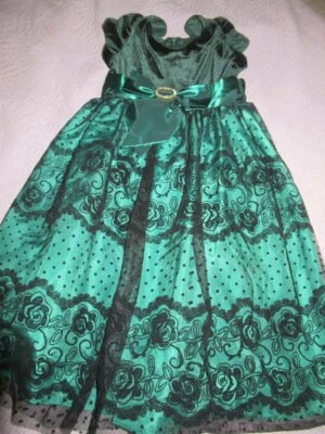 Vestido de fiesta Jayne Copeland verde esmeralda usado en excelente estado niñas 4 envío gratuito EE. UU. Foto 1 de 3