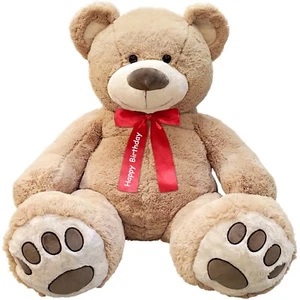 Anico 59" Tall (5 Feet) Giant Plush Teddy Bear with "Happy Birthday" Red Ribbon - Picture 1 of 1