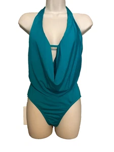 (NWT) Bar III Women's Green Draped Monokini One-Piece Swimsuit Size XS - Picture 1 of 9