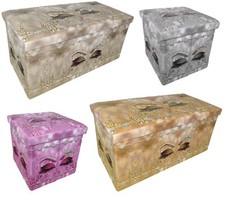 PUFF POUF CONTENITORE ECOPELLE PANCA BAULE IMBOTTITO TRAPUNTATO 3D OCCHI EYES