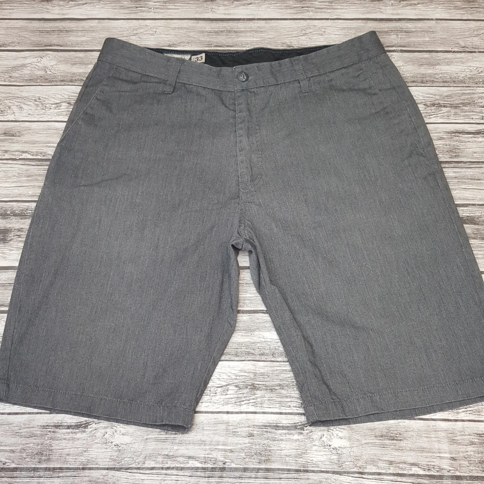 Volcom Size 33 Men Shorts Casual Wear Slash Pockets Gray - Image 1 of 4