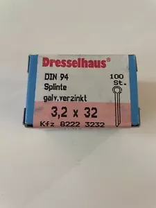 B-Ware 100 Stück 3,2x32 Splinte DIN 94 Dresselhaus galv. verzinkt SGH - Bild 1 von 9