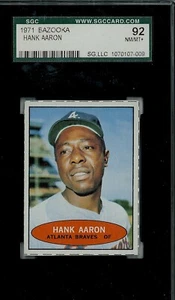 1971 topps Bazooka Hank Aaron SGC 92 NM-MT+ fast eine 9 - Bild 1 von 2