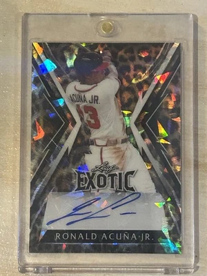 Ronald Acuna Jr. Auto 2023 Leaf Exotic Tiger Mojo 1/1 - Acuňa Sh - Image 1 of 2