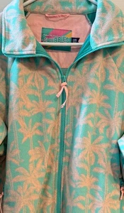 Chubbies Jacke Erwachsene XL Full Zip Palmen Mintgrün Rosa Fleece - Bild 1 von 16