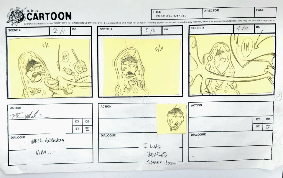 Ed Edd n Eddy "Boo Haw Haw Haw" Double Dee ORIGINAL página de guion gráfico alternativo/cortado Foto 1 de 1