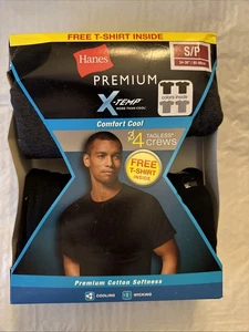 T-shirt uomo Hanes Premium X-temp confezione da 4 magliette girocollo comode senza etichette - Foto 1 di 7