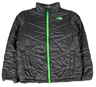 Chaqueta con cremallera The North Face para niños L (14-16) aislada gris verde acolchada Foto 1 de 4