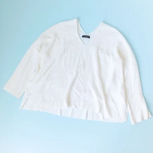 Piazza Sempione 100% Kaschmir Popover V-Ausschnitt Pullover Gr. US 10 Oversize - Bild 1 von 8