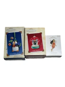 Lote de 3 adornos de recuerdo de sello Cool Friends globo de nieve, diente dulce, hada - Imagen 1 de 13