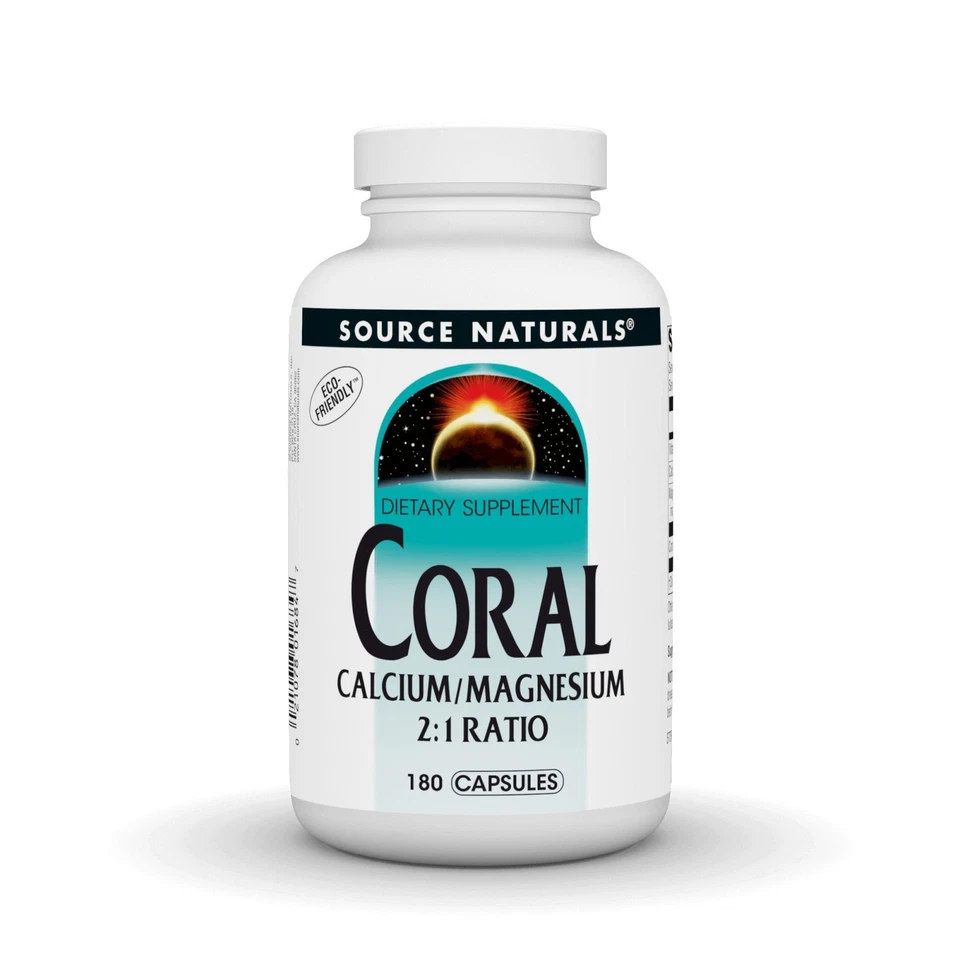 Source Naturals, Inc. Coral Cálcio com Magnésio Cápsulas 180 Cápsulas - Imagem 1 de 1