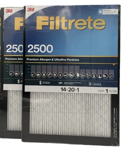3M Filtrete MPR 2500 14x20x1 Air Filter Reduce Dust Bacteria Virus Smoke lot 2 - Picture 1 of 7