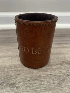 VTG Leather Wrapped Michigan “Go Blue” Football Pen Holder Office - Picture 1 of 6