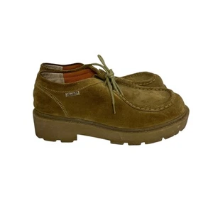 MUDD VTG 90s Y2K Platform Oxfords Grunge Sara Suede Tan Leather Lug Sole Size 10 - Picture 1 of 12