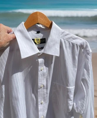 Donald J Trump Dress Shirt French Cuff Signature White Dry Cleaned Mens 18x34/35 - Image 1 of 4