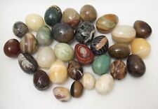 Collection of 30 polished onyx marble hardstone eggs