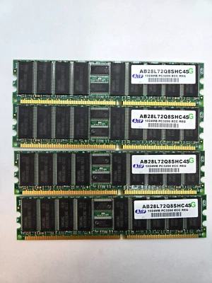 [LOT OF 4] ATP 1024MB PC3200 ECC REG Memory RAM   FAST FREE SHIPPING b - Image 1 of 3