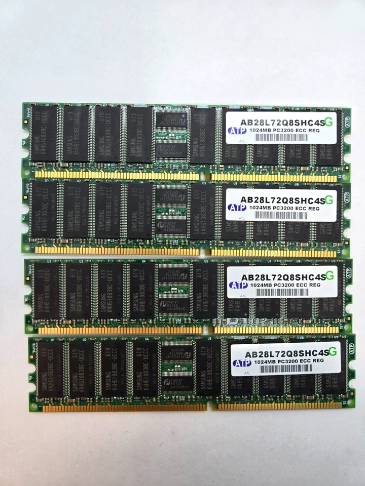 [LOT OF 4] ATP 1024MB PC3200 ECC REG Memory RAM   FAST FREE SHIPPING b - Image 1 of 3