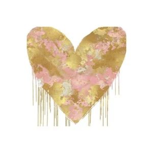 Stampa su Tela su Carta Poster o Quadro Rodgers Lindsay Big Hearted Pink and Gol - Picture 1 of 2
