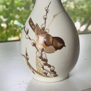 Otagiri Japan Gibson Brown Bird & Pussywillows Porcelain 4¼" Bud Vase marked - Picture 1 of 8