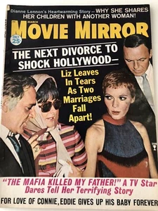 Movie Mirror Magazine Liz Taylor & Burton Sinatra & Mia John Wayne March 1968 - Picture 1 of 17