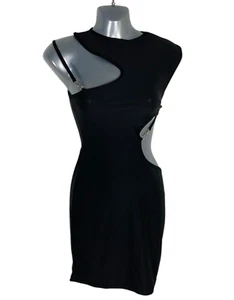 Red Label Black Cut Out Mini Dress Sleeveless Women's UK Size 10 - Picture 1 of 5