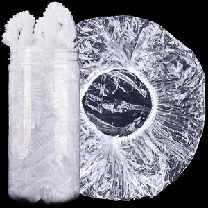 Disposable Shower Caps, Large Thick Plastic Hair Caps, Processing Caps for Hair, - Picture 1 of 7