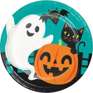 Fun Halloween 9 Inch Paper Plates 8 Per Pack Halloween Party Tableware - Picture 1 of 1
