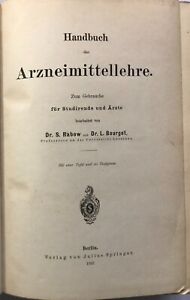 Antico Libro Farmacologia Illustrato Rabow Bourget 1897
