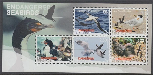 NEW ZEALAND 2014 ENDANGERED SEABIRDS MINI SHEET (ID:083/MM2614) - Image 1 of 1