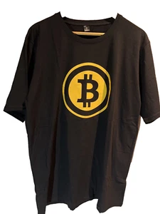 BTC Currency Bitcoin Logo T-Shirt Black 185/96A Size XXL Aussie Seller Free Post - Picture 1 of 6