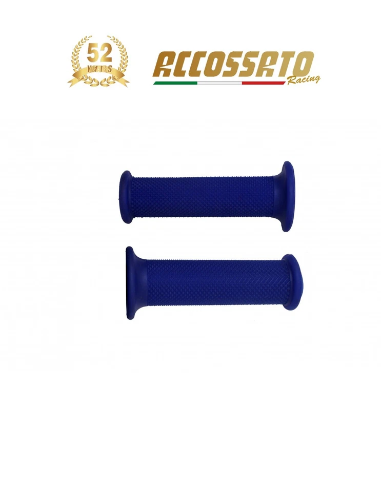 Coppia di Manopole Racing Accossato Monocolore BLU - GR001 - Immagine 1 di 1
