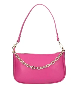 Diva's Bags Kelly Handtasche Fuxia Leder mit abnehmbarem Schultergurt Made in Italy - Bild 1 von 2
