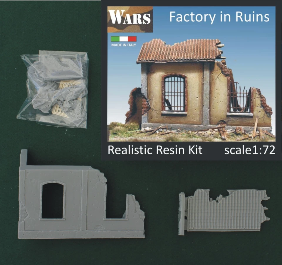 WARS 3-72 Fábrica En Ruinas Kit Resina Diorama Guerra WW2 Factory En Ruinas 1:72 - Imagen 1 de 1
