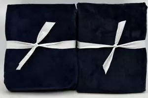 Pottery Barn Samt Köper Verdunkelung Gardine Vorhang (2) ~ 50 x 108 ~ Marineblau - Bild 1 von 4