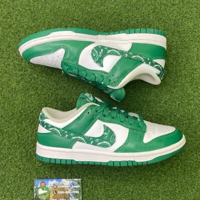 Size 4.5 / 6W- Nike Dunk Low Green Paisley - DH4401-102 FAST SHIPPING! - Image 1 of 4