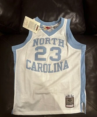 Camiseta deportiva Michael Jordan UNC Tar Heels Mitchell & Ness NCAA auténtica nueva con etiquetas Foto 1 de 4