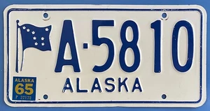 Matrícula vintage Alaska 1965 en muy buen estado A-5810 - Imagen 1 de 1