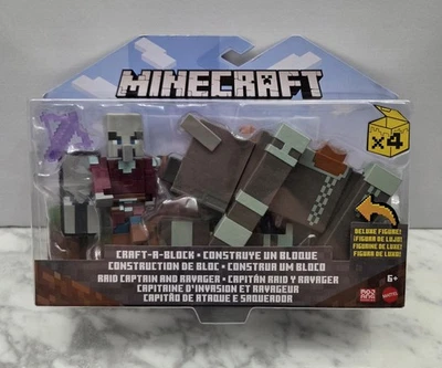NUEVO Minecraft Craft-A-Block Raid Captain + Ravager Deluxe Figura Set  Foto 1 de 4